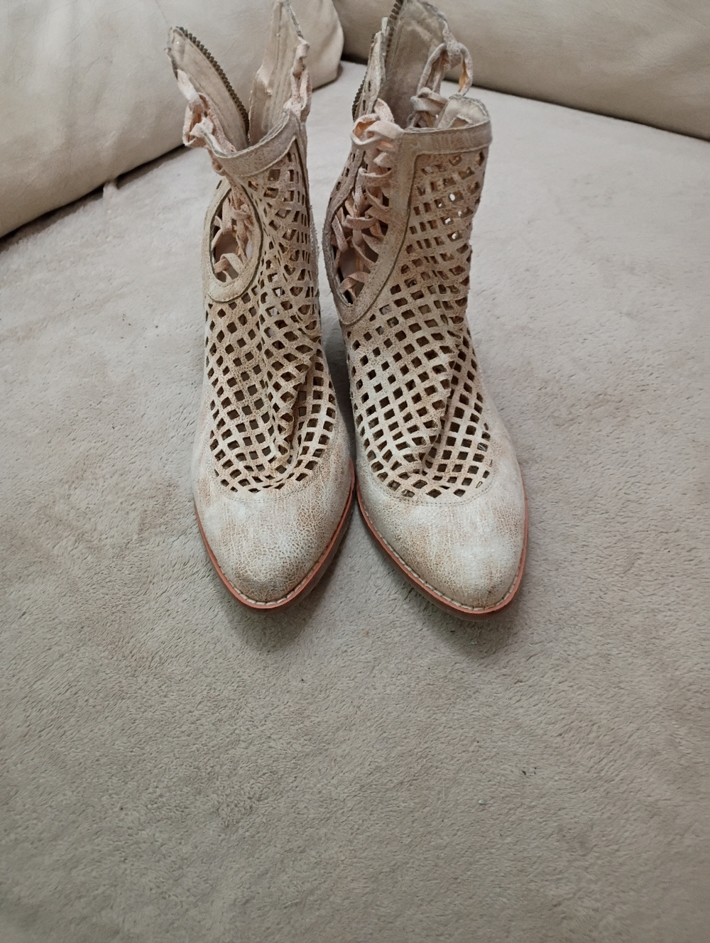Coconuts by Matisse Cream Laser-Cut Ankle Booties - Picture 4 of 10